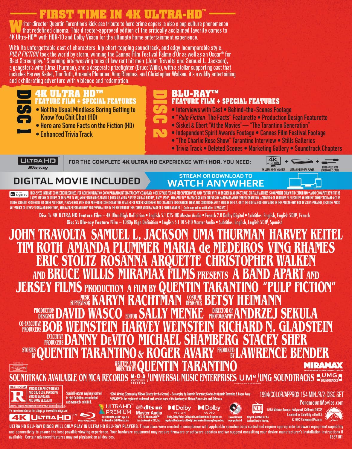 Pulp Fiction (4K UHD, Steelbook)