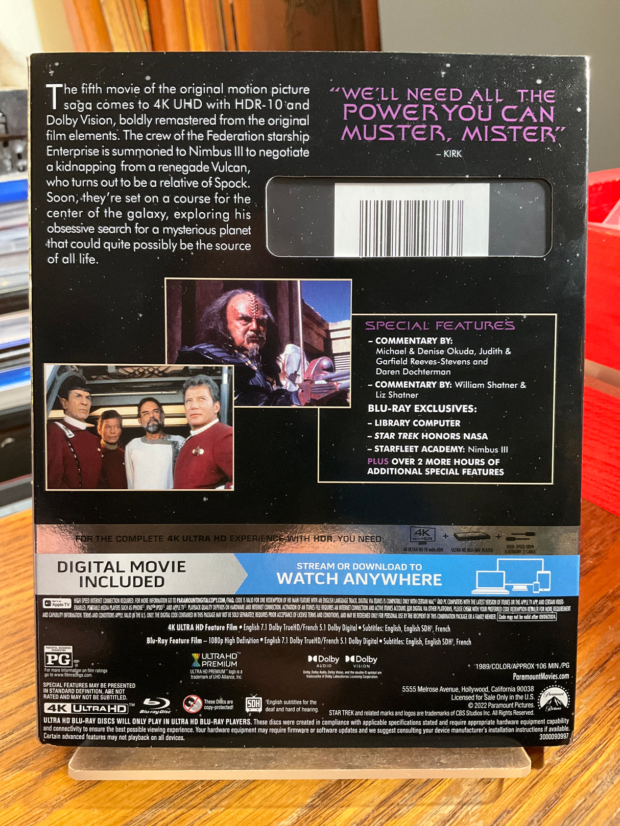 Star Trek V: The Final Frontier (4K UHD) w/SLIP USED