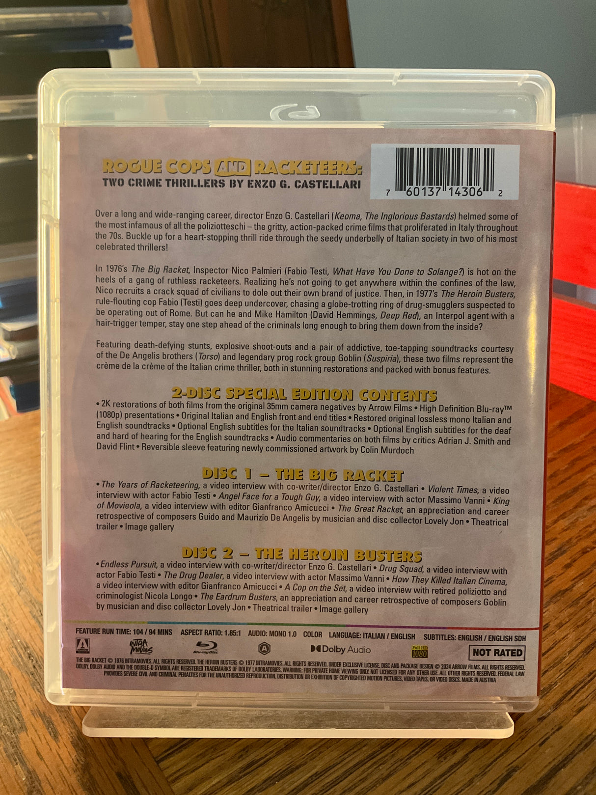 Rogue Cops And Racketeers: Two Crime Thrillers By Enzo G. Castellari (Standard Edition) USED