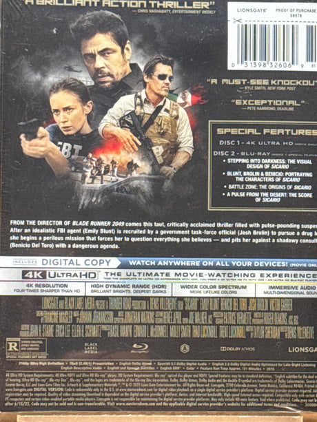 Sicario (4K UHD, Best Buy Exclusive, Steelbook) w/SLIP