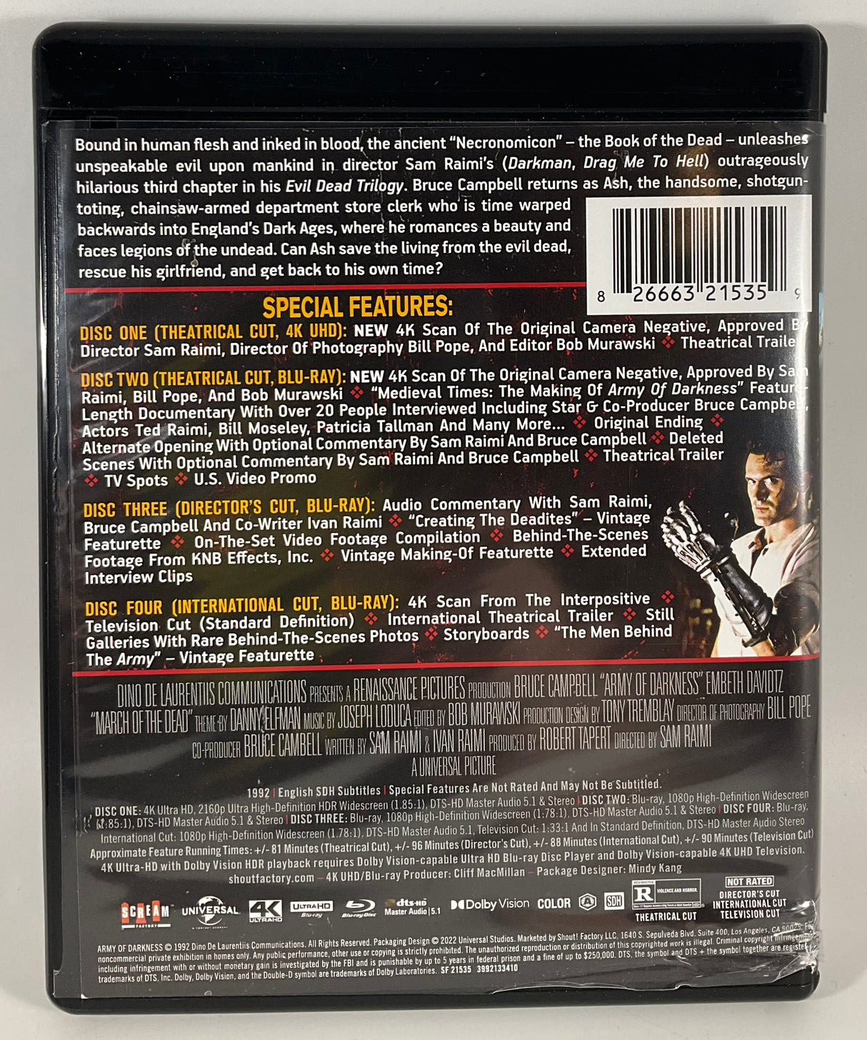 Army of Darkness (4K UHD, Collector's Edition) w/SLIP USED