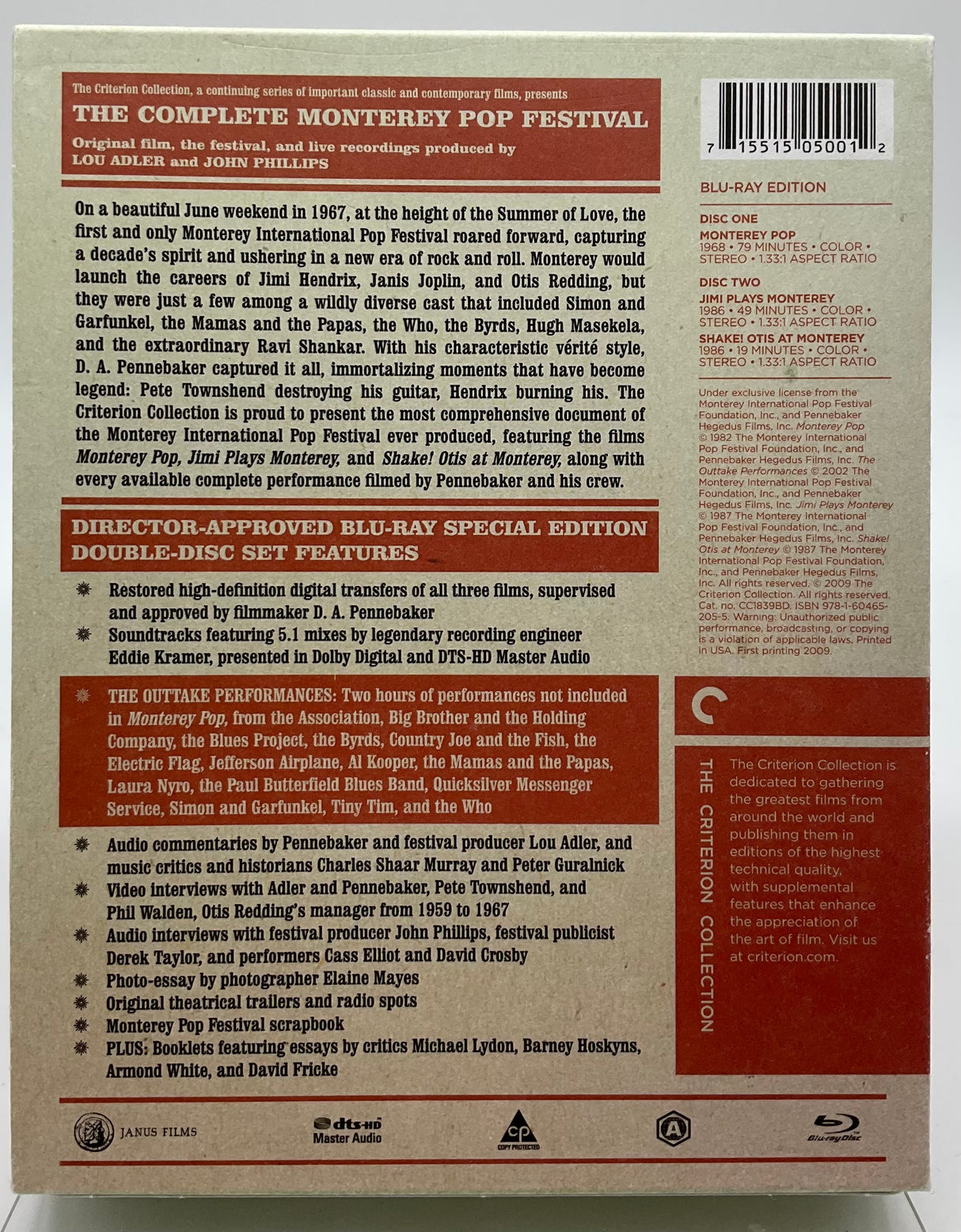 The Complete Monterey Pop Festival (#167) USED