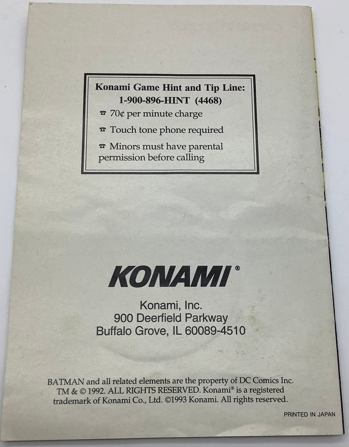 Batman Returns Super Nintendo USED