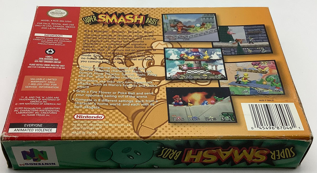 Super Smash Bros. [NO MANUAL] Nintendo 64 USED
