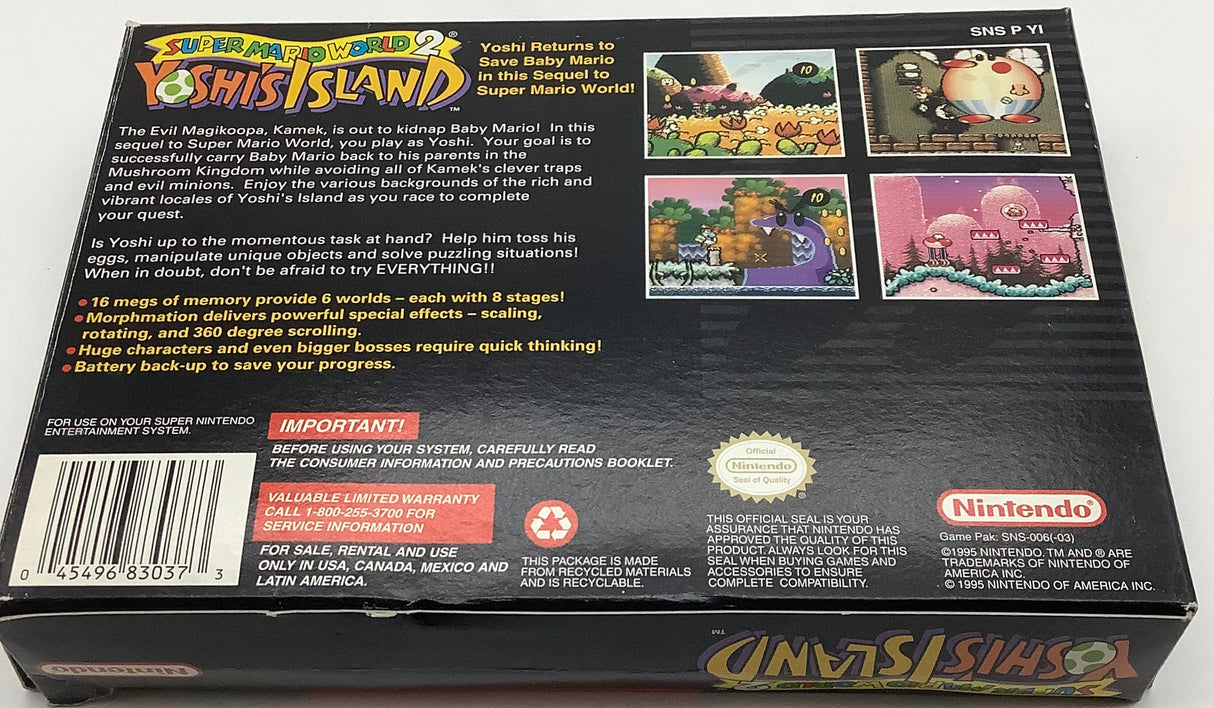 Super Mario World 2 Yoshi's Island Super Nintendo USED