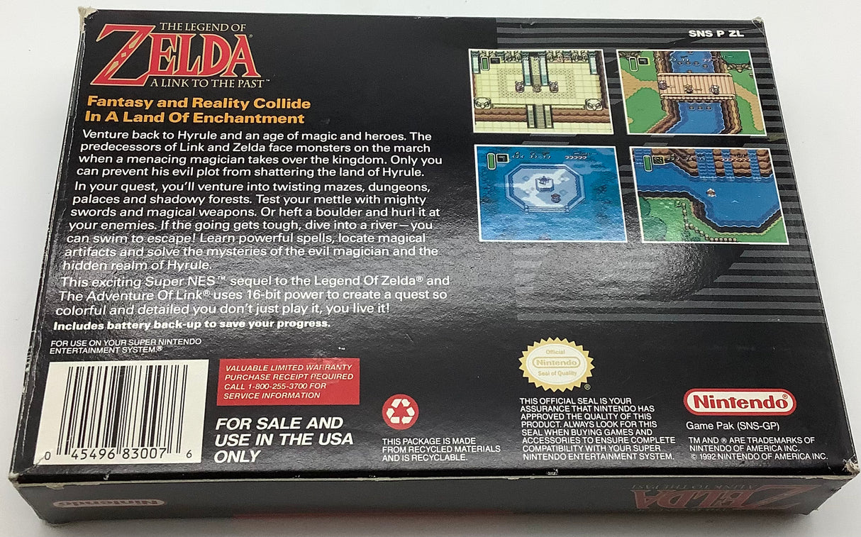 Zelda Link to the Past Super Nintendo USED *SEE NOTES