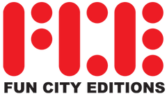 Logo of Fun City Editions with red and black design