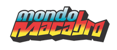 Logo of 'mondo macabro' with colorful text on a white background