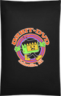 Black 20x36 cotton-blend pillowcase featuring a green Frankenstein-style TV character graphic with orange and purple rings.