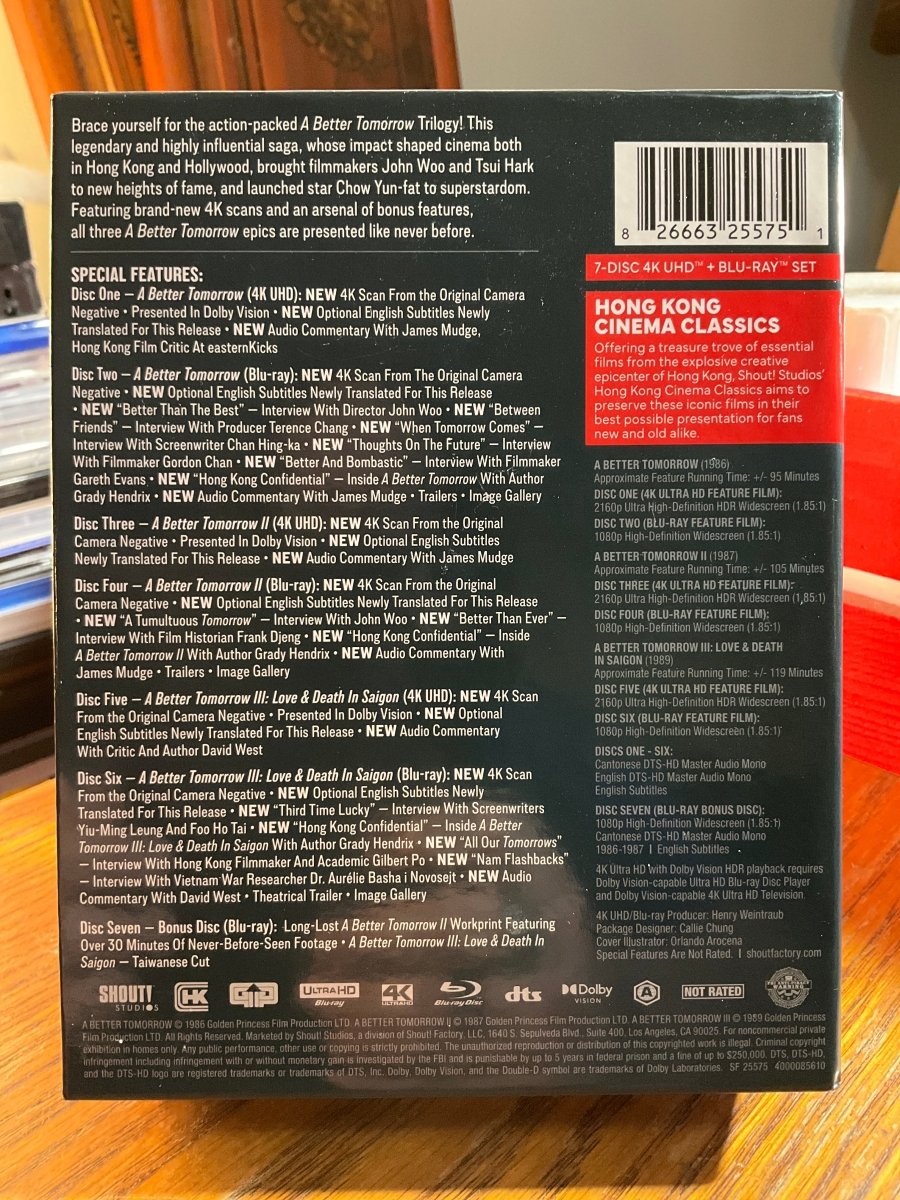 A Better Tomorrow Trilogy (4K UHD) USED