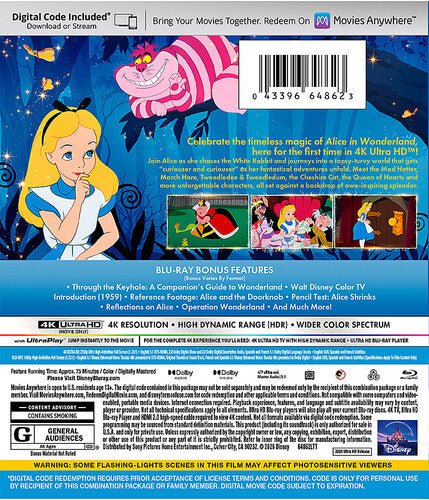 Alice in Wonderland (4K UHD, Disney, 1951) w/SLIP