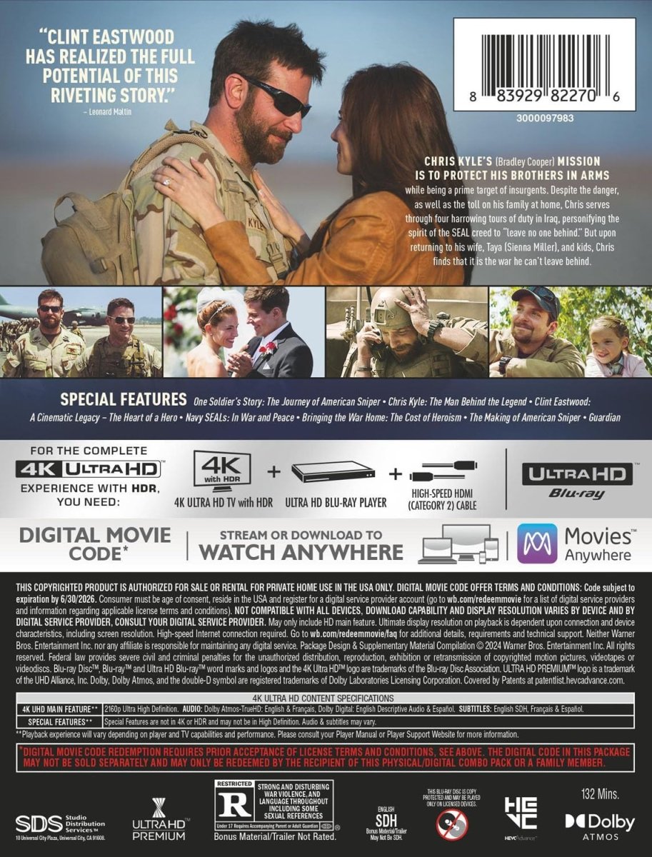 American Sniper (4K UHD Steelbook) - New 4K UHD