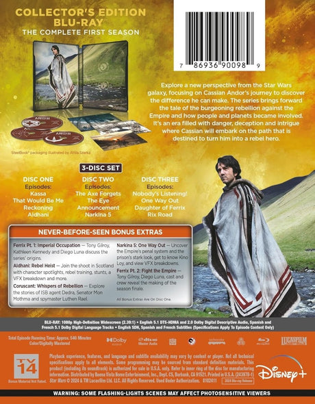 Andor: The Complete First Season (Blu - Ray, Collector's Edition Steelbook) - New Blu - Ray