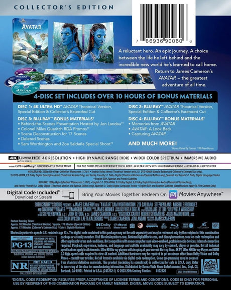 Avatar (4K UHD, 4 Disc Collector's Edition)