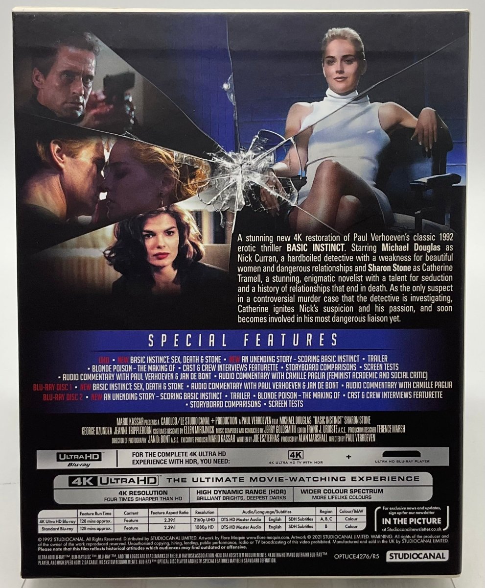 Basic Instinct (4K UHD Collector's Edition, 3 Discs, Region Free/B) USED