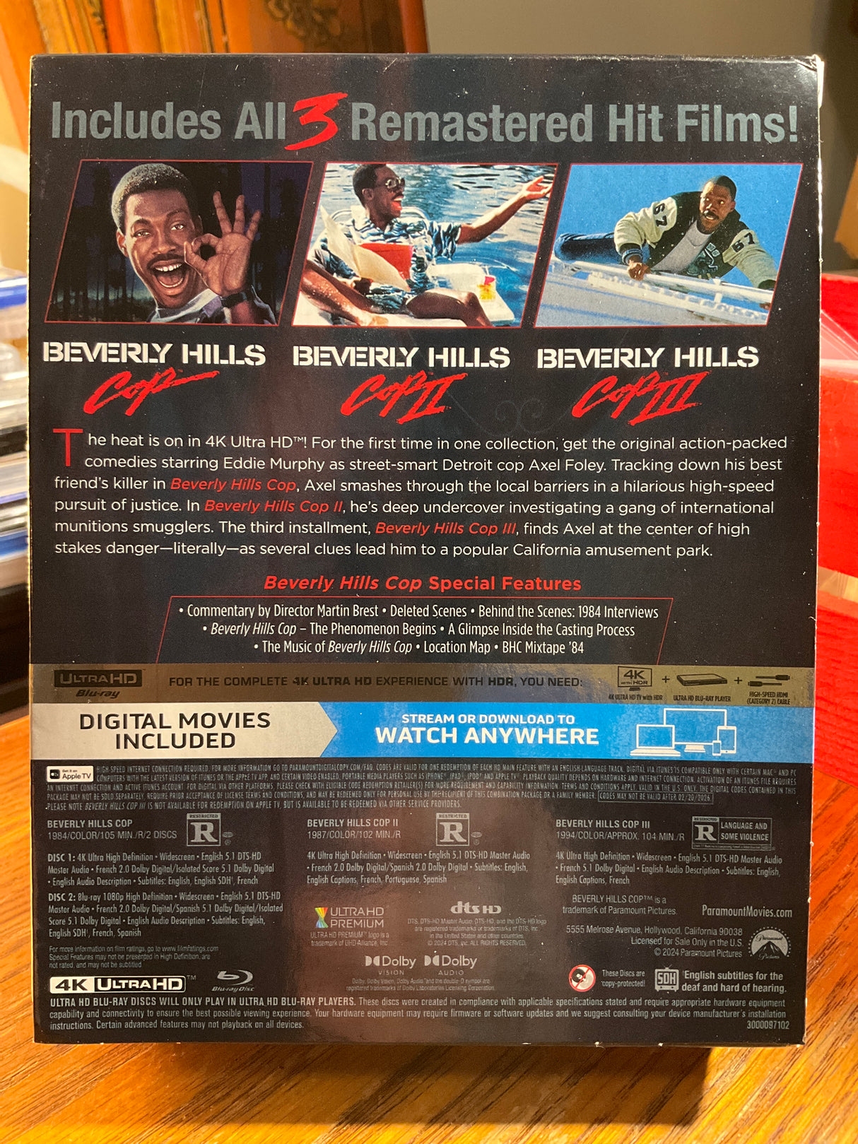 Beverly Hills Cop 3-Movie Collection (4K UHD) USED