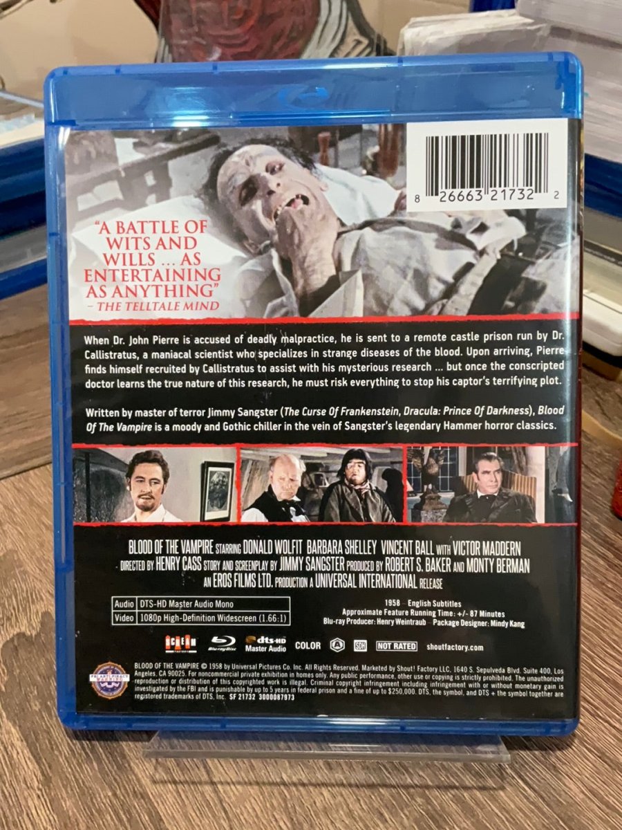 Blood of the Vampire (1958) USED