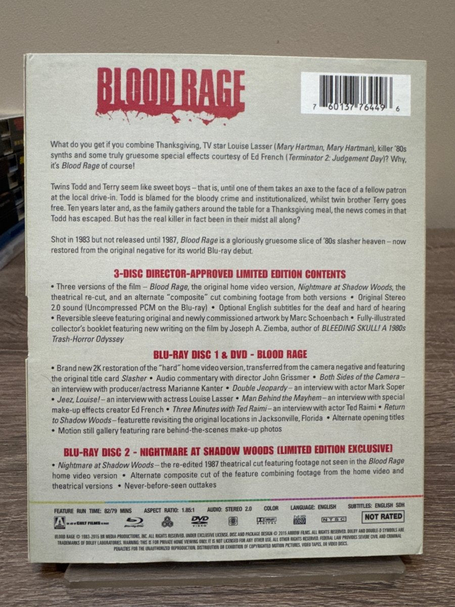 Blood Rage (3-Disc Special Edition) w/SLIP USED