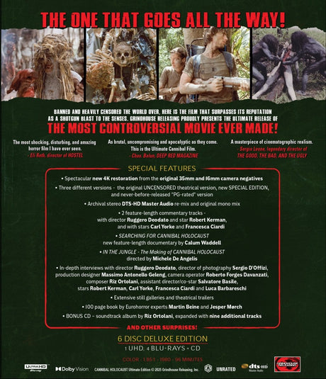 Cannibal Holocaust (4K UHD, Grindhouse Releasing, 6-Disc Ultimate Edition)