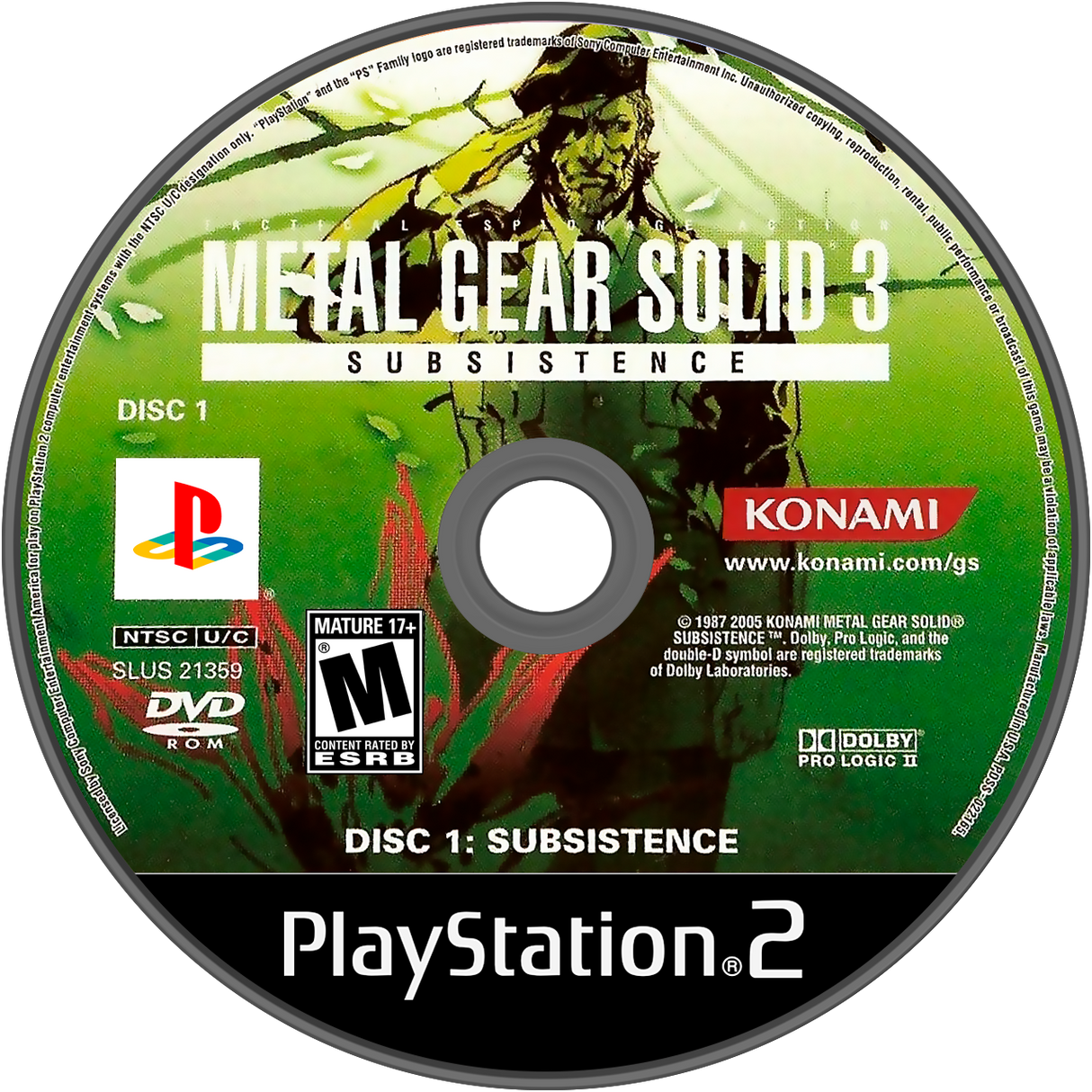 Metal Gear Solid 3 Subsistence Playstation 2 LOOSE