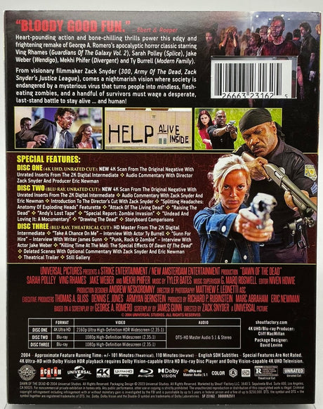 Dawn of the Dead (2004, 4K UHD Collector's Edition) w/SLIP USED