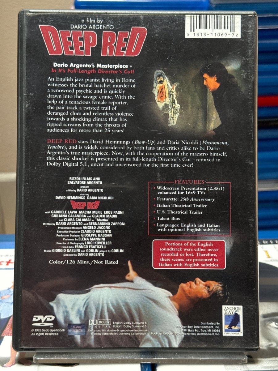 Deep Red (Anchor Bay, DVD) USED