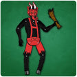 Deluxe Large Jointed Krampus Christmas Cutout Decoration - Posters/Stickers/Art