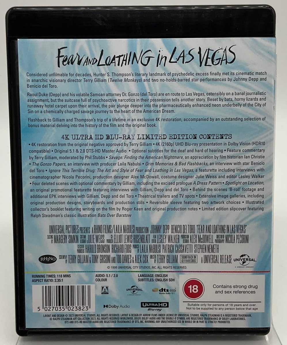 Fear and Loathing in Las Vegas (4K UHD, Limited Edition, Region Free) w/SLIP USED