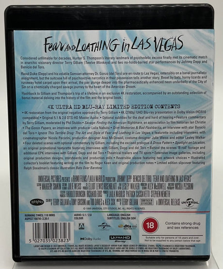 Fear and Loathing in Las Vegas (4K UHD, Limited Edition, Region Free) w/SLIP USED