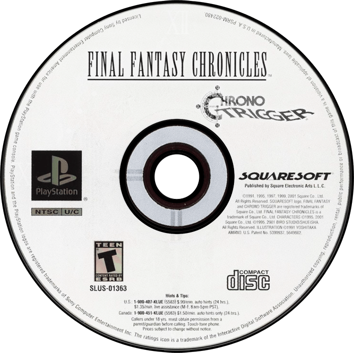 Final Fantasy Chronicles [Chrono Trigger Disc Only] Playstation 1 LOOSE - Video Games - Playstation 1