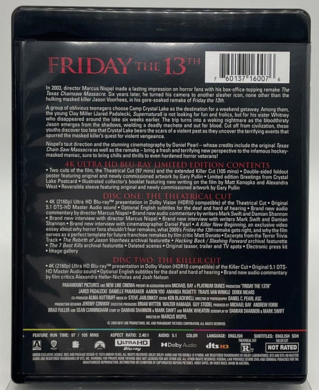 Friday the 13th (2009, 4K UHD, Limited Edition) w/SLIP USED - Used 4K UHD