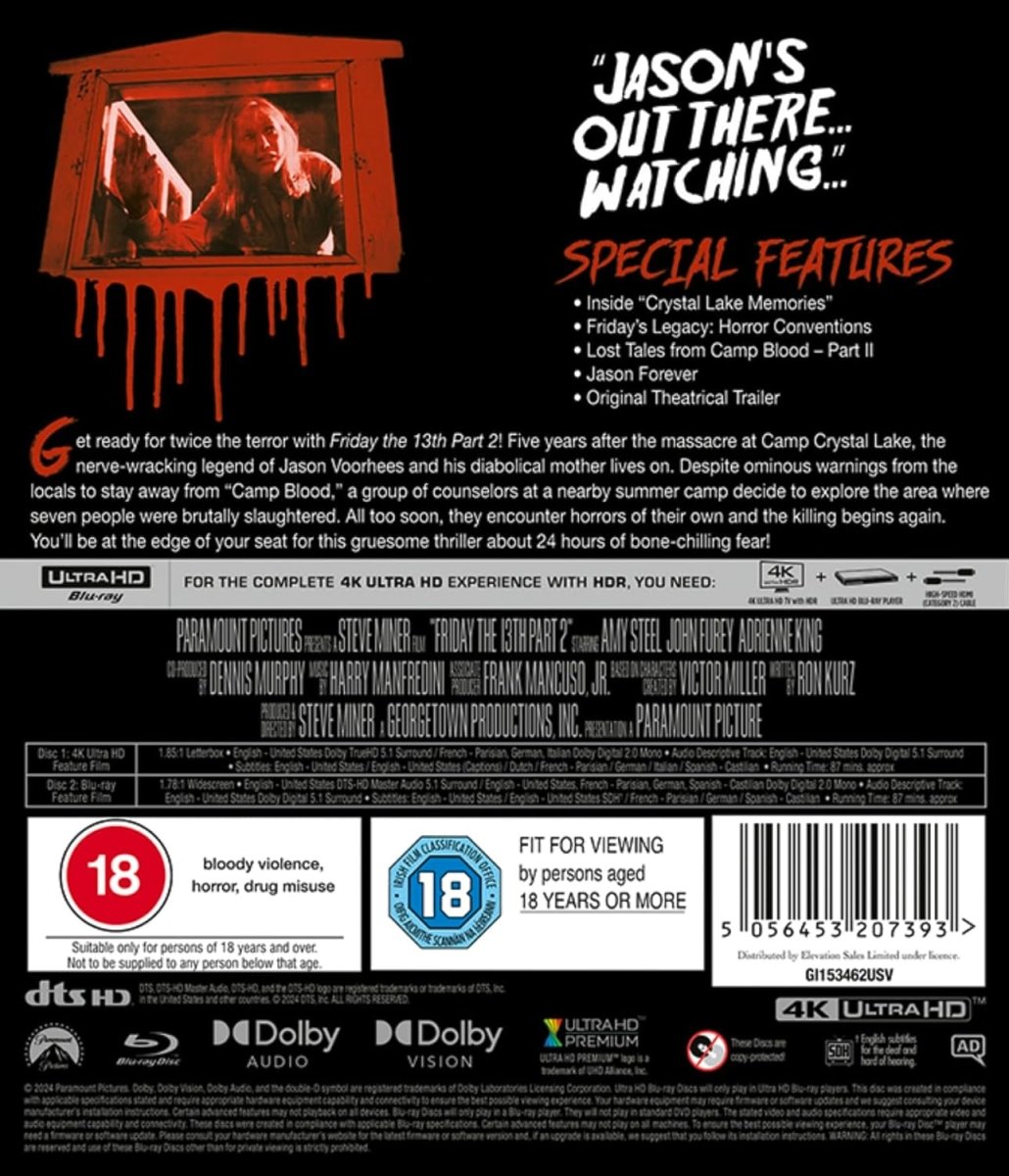 Friday the 13th Part II (4K UHD, Region Free/B) - New 4K UHD