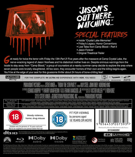 Friday the 13th Part II (4K UHD, Region Free/B) - New 4K UHD