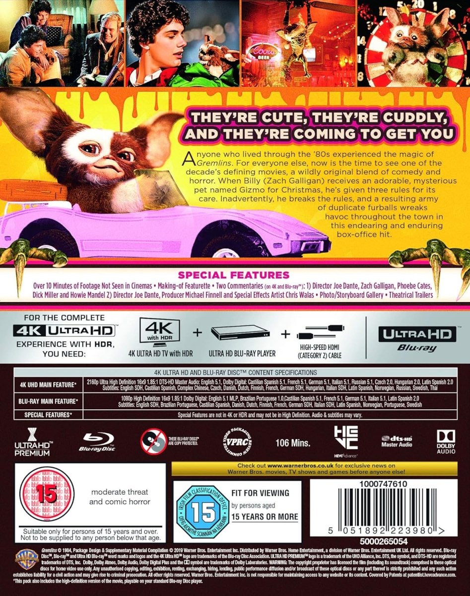 Gremlins (4K UHD, Region Free) - New 4K UHD
