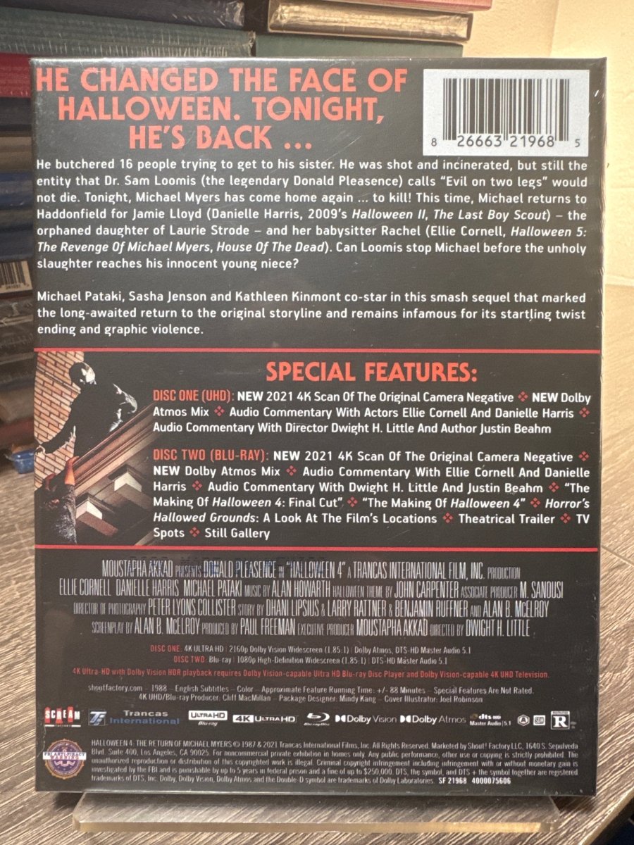 Halloween 4: The Return of Michael Myers (4K UHD, Collector's Edition) w/HARDCASE - New 4K UHD