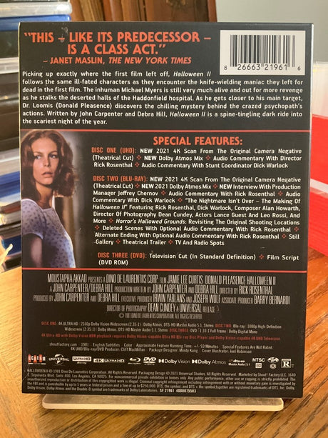 HALLOWEEN II: Collector's Edition 4K UHD w/HARDCASE USED