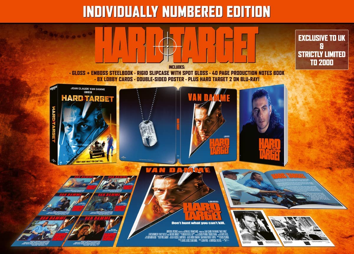 Hard Target 1 & 2 (4K UHD, UK Premium Collector's Edition, Region Free/B, Steelbook)