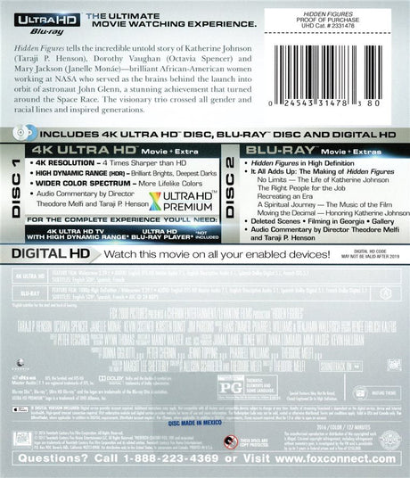 Hidden Figures (4K UHD / Blu-Ray) USED - Used 4K UHD
