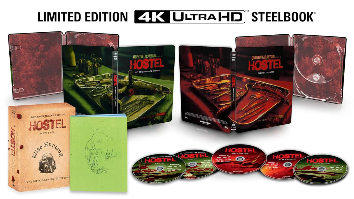 Hostel: Parts I & II: 20th Anniversary Edition (4K UHD, LE Steelbook Collection, Shout Factory)