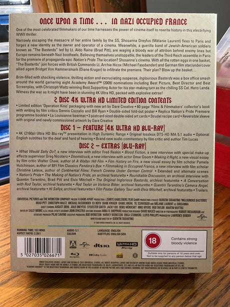 Inglourious Basterds (4K UHD, UK Limited Edition, Region Free/B) USED
