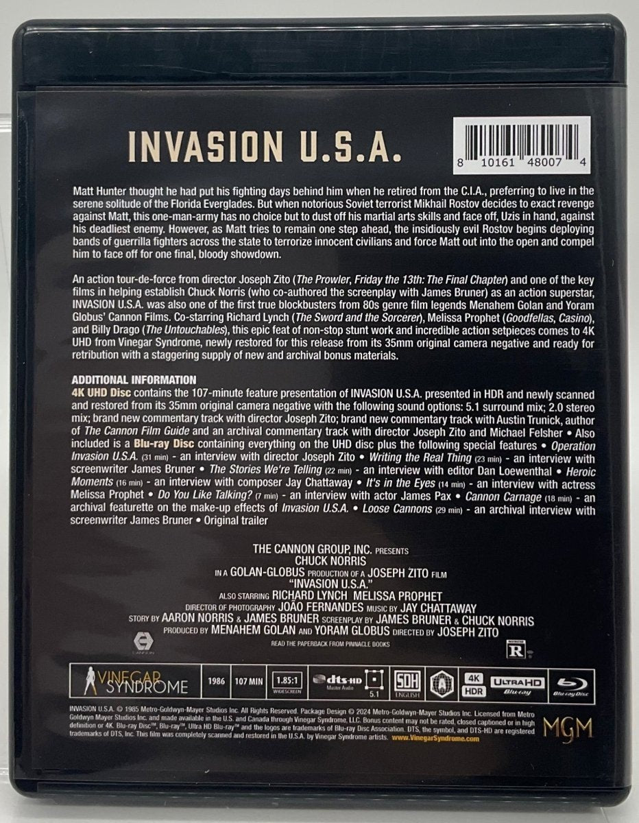 Invasion U.S.A. (4K UHD) w/SLIP USED
