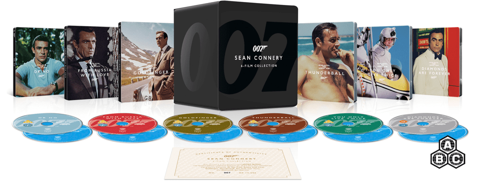 James Bond: Sean Connery 6 - Film Collection (4K UHD, UK Limited Edition Library Case Steelbook Set, Region Free) *see note - New 4K UHD