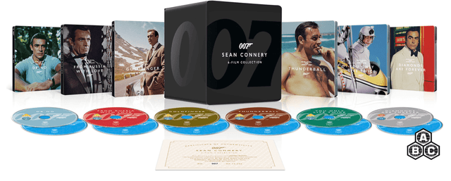 James Bond: Sean Connery 6-Film Collection (4K UHD, UK Limited Edition Library Case Steelbook Set, Region Free) *see note