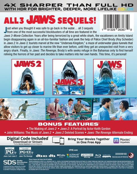 Jaws: 3-Movie Collection (4K UHD) w/SLIPCASE