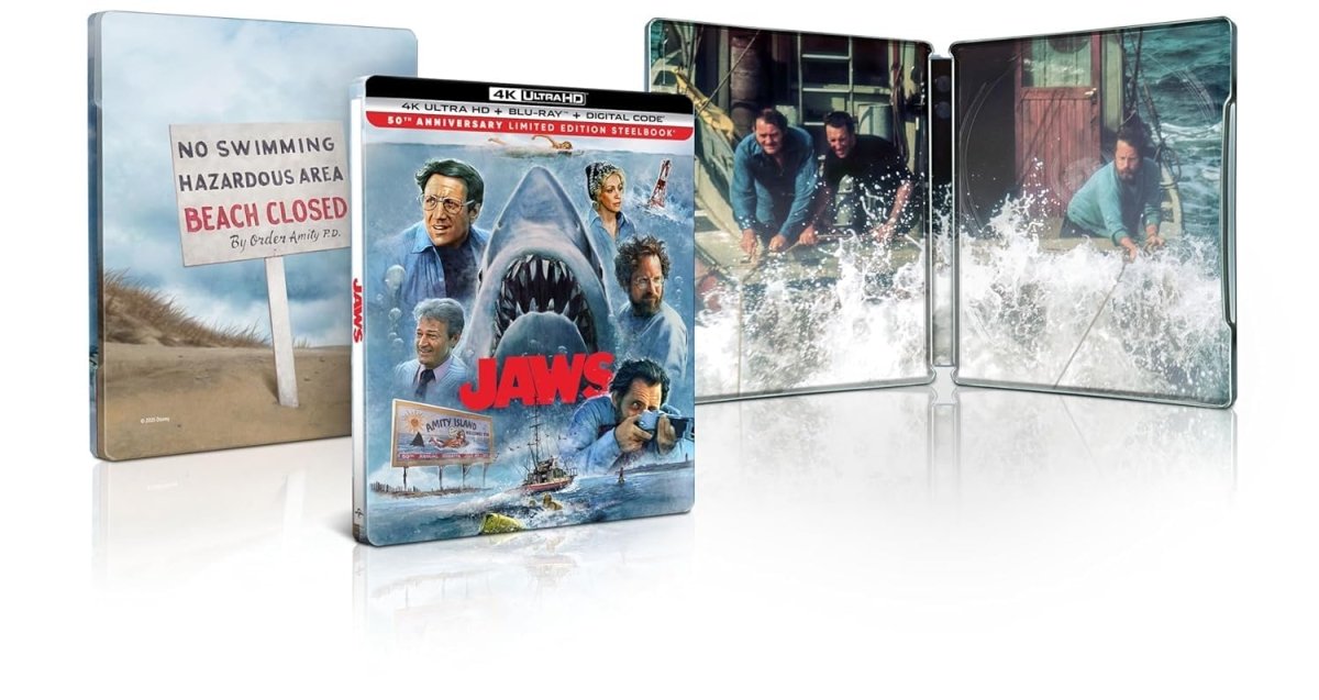 Jaws (4K UHD, 50th Anniversary, Limited Edition Steelbook) *one per customer - New 4K UHD