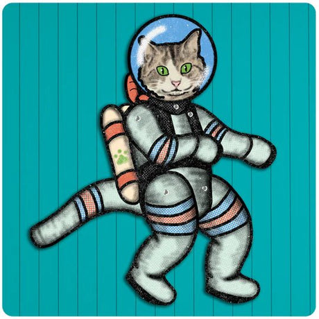 Jointed Outer Space Cat Cutout - Posters/Stickers/Art