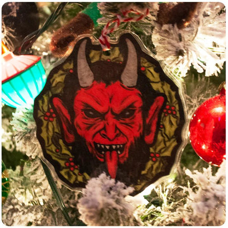 Large Krampus Wreath Christmas Tree Ornament Set of 3 - Posters/Stickers/Art