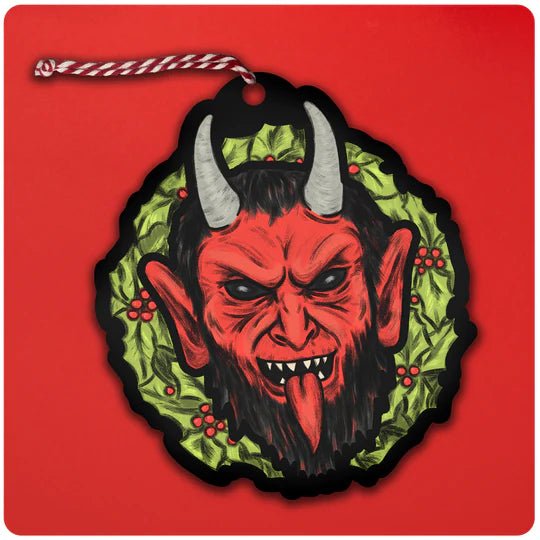 Large Krampus Wreath Christmas Tree Ornament Set of 3 - Posters/Stickers/Art