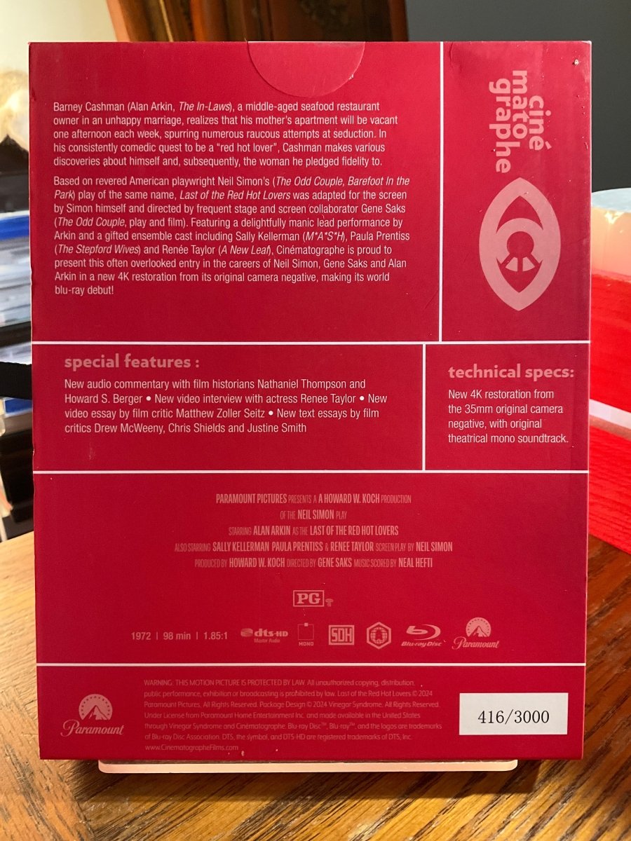 Last of the Red Hot Lovers (Limited Edition) USED
