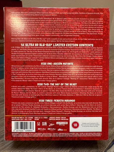 Love, Death & Apocalypse - Three Films by Álex De La Iglesia (4K UHD, Limited Edition, Region Free) USED